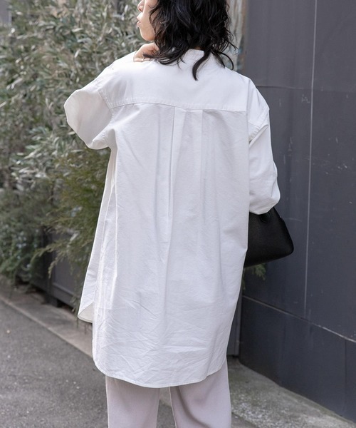 FORK&SPOON（フォークアンドスプーン）の「FORK&SPOON　オックスロングシャツ（シャツ/ブラウス・レディース・オフホワイト/ブルー系その他・1）」の9枚目の写真