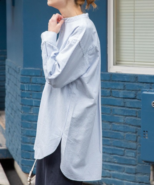 FORK&SPOON（フォークアンドスプーン）の「FORK&SPOON　オックスロングシャツ（シャツ/ブラウス・レディース・オフホワイト/ブルー系その他・1）」の16枚目の写真