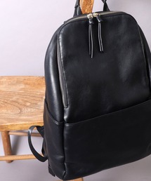 COOCO | フェイクレザーラウンドファスナーリュックサック/A４・１３inPC対応(バックパック/リュック)