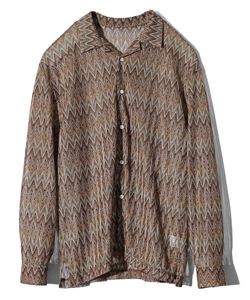 JOKER(ジョーカー)の「バルファレース長袖総柄シャツ メンズ ルーズシルエット シアーシャツ オーバーサイズ 春服(シャツ/ブラウス・メンズ・ブラウン/ブルー/ブラック・S/M/L)」の13枚目の写真