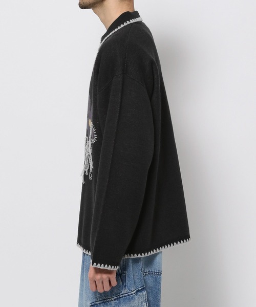 RAGEBLUE(レイジブルー)の「フラワーデザイン/ステッチニットルーズカーディガン(カーディガン/ボレロ・メンズ・レッド/ブラック/ライトブルー・MEDIUM/LARGE)」の22枚目の写真