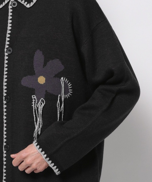 RAGEBLUE(レイジブルー)の「フラワーデザイン/ステッチニットルーズカーディガン(カーディガン/ボレロ・メンズ・レッド/ブラック/ライトブルー・MEDIUM/LARGE)」の15枚目の写真