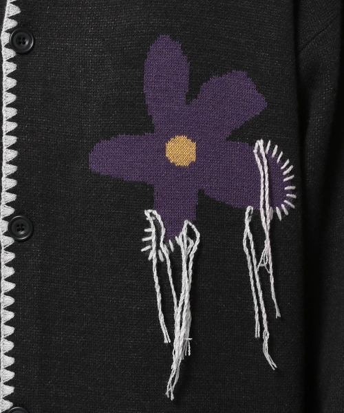 RAGEBLUE(レイジブルー)の「フラワーデザイン/ステッチニットルーズカーディガン(カーディガン/ボレロ・メンズ・レッド/ブラック/ライトブルー・MEDIUM/LARGE)」の13枚目の写真