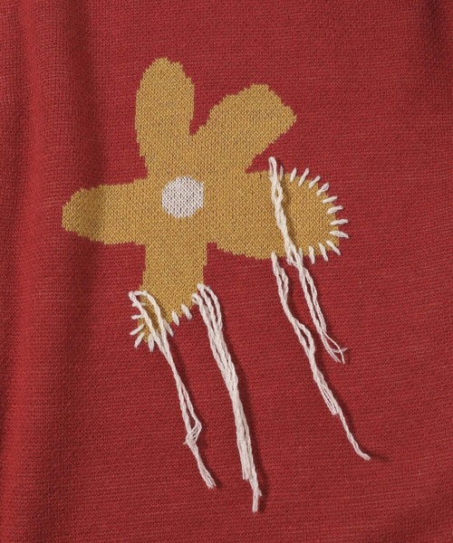 RAGEBLUE(レイジブルー)の「フラワーデザイン/ステッチニットルーズカーディガン(カーディガン/ボレロ・メンズ・レッド/ブラック/ライトブルー・MEDIUM/LARGE)」の14枚目の写真