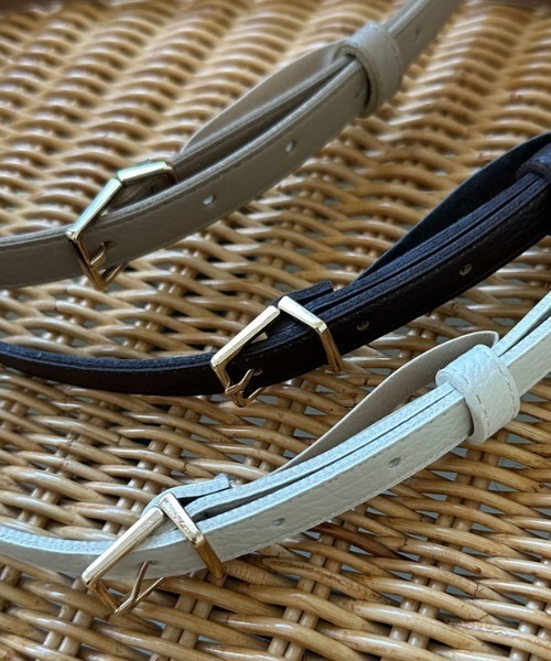 Doux archives（ドゥアルシーヴ）の「スクエアバックルベルト（ベルト・レディース・ブラウン/アイボリー/グレイッシュベージュ・FREE）」の12枚目の写真