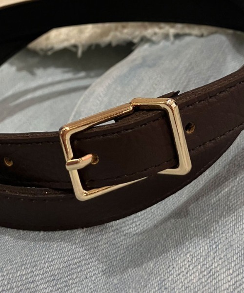 Doux archives（ドゥアルシーヴ）の「スクエアバックルベルト（ベルト・レディース・ブラウン/アイボリー/グレイッシュベージュ・FREE）」の11枚目の写真