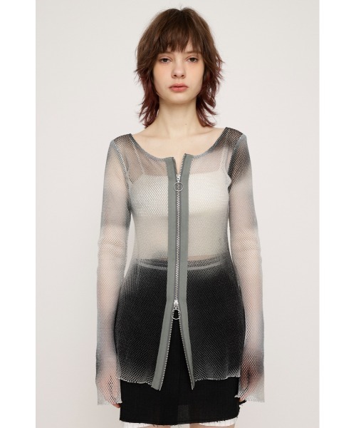 SLY(スライ)の「GRADATION MESH TOPS グラデーション メッシュ トップス(Tシャツ/カットソー・レディース・ブラック系その他2/ピンク系その他・FREE)」の3枚目の写真