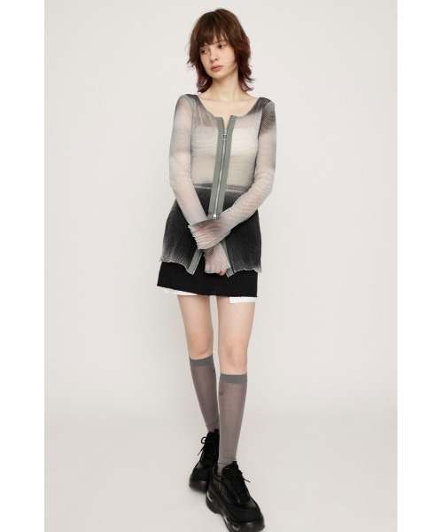 SLY(スライ)の「GRADATION MESH TOPS グラデーション メッシュ トップス(Tシャツ/カットソー・レディース・ブラック系その他2/ピンク系その他・FREE)」の4枚目の写真