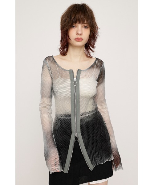 SLY(スライ)の「GRADATION MESH TOPS グラデーション メッシュ トップス(Tシャツ/カットソー・レディース・ブラック系その他2/ピンク系その他・FREE)」の5枚目の写真