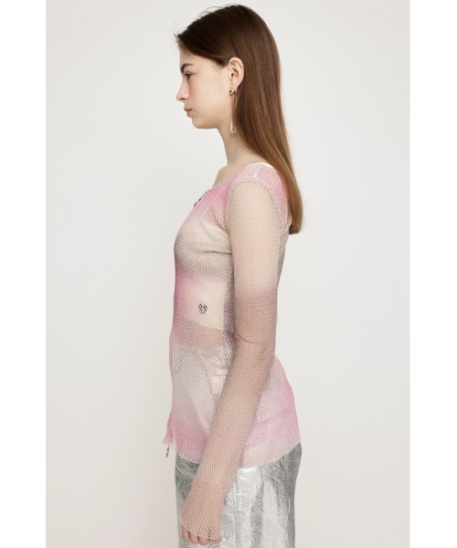 SLY(スライ)の「GRADATION MESH TOPS グラデーション メッシュ トップス(Tシャツ/カットソー・レディース・ブラック系その他2/ピンク系その他・FREE)」の12枚目の写真
