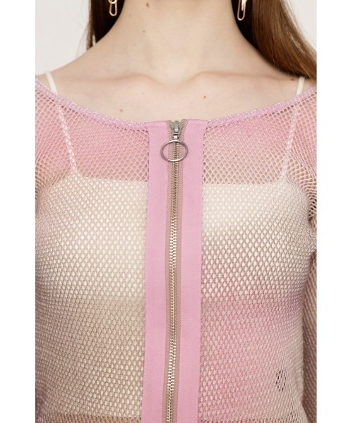 SLY(スライ)の「GRADATION MESH TOPS グラデーション メッシュ トップス(Tシャツ/カットソー・レディース・ブラック系その他2/ピンク系その他・FREE)」の14枚目の写真