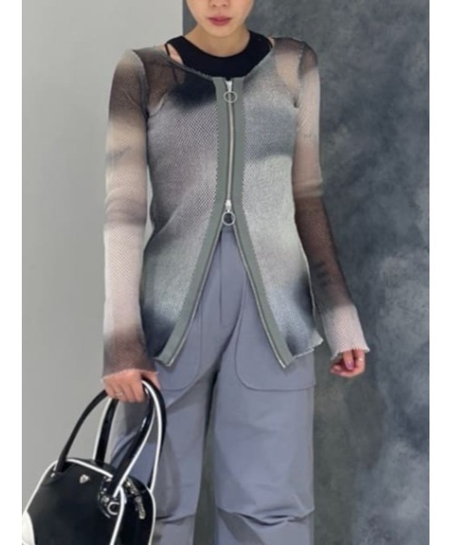 SLY(スライ)の「GRADATION MESH TOPS グラデーション メッシュ トップス(Tシャツ/カットソー・レディース・ブラック系その他2/ピンク系その他・FREE)」の21枚目の写真