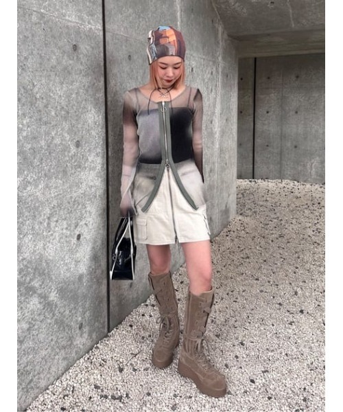 SLY(スライ)の「GRADATION MESH TOPS グラデーション メッシュ トップス(Tシャツ/カットソー・レディース・ブラック系その他2/ピンク系その他・FREE)」の22枚目の写真