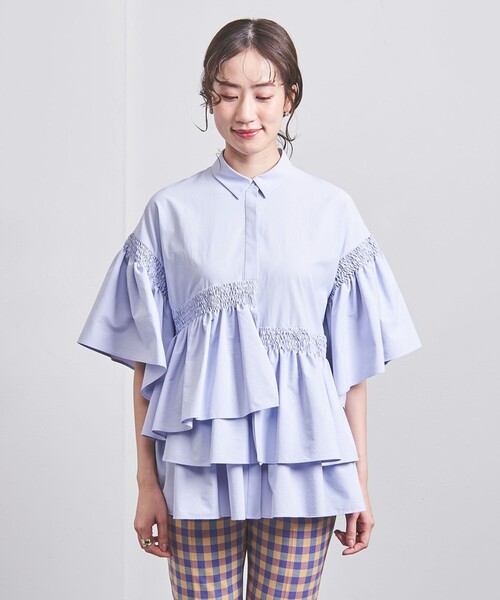 UNITED ARROWS イレギュラーシャーリング ジャカードブラウス 38 イレギュラー シャーリング ジャカードブラウス 6SL
