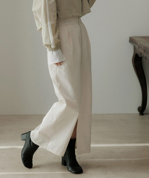 CE'E_SE'E（シーシー）の「フロントジップスリットスカート（スカート・レディース・ネイビー/オフホワイト/ブラック・FREE）」の2枚目の写真