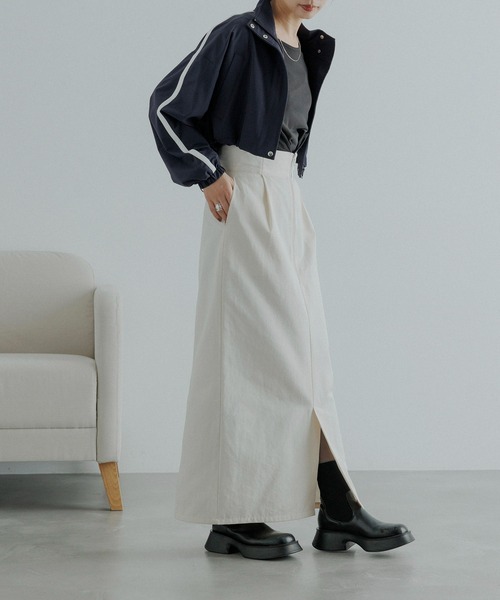 CE'E_SE'E（シーシー）の「フロントジップスリットスカート（スカート・レディース・ネイビー/オフホワイト/ブラック・FREE）」の7枚目の写真