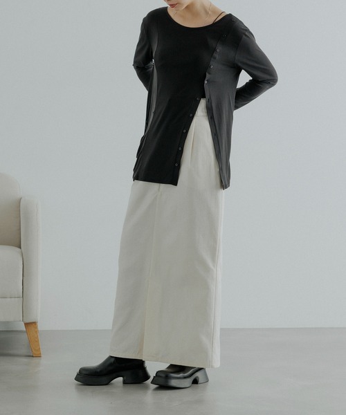 CE'E_SE'E（シーシー）の「フロントジップスリットスカート（スカート・レディース・ネイビー/オフホワイト/ブラック・FREE）」の9枚目の写真