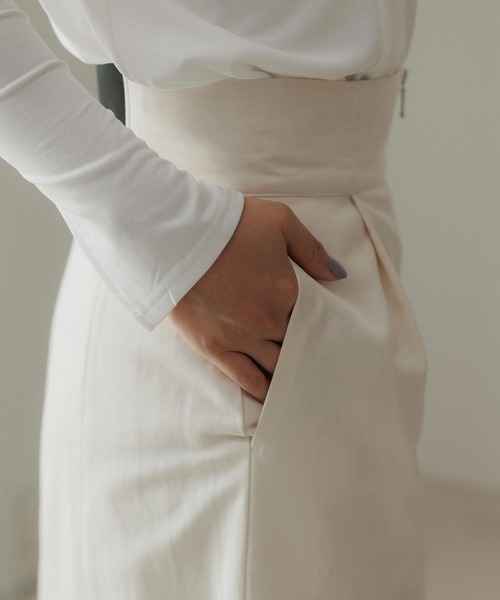 CE'E_SE'E（シーシー）の「フロントジップスリットスカート（スカート・レディース・ネイビー/オフホワイト/ブラック・FREE）」の15枚目の写真