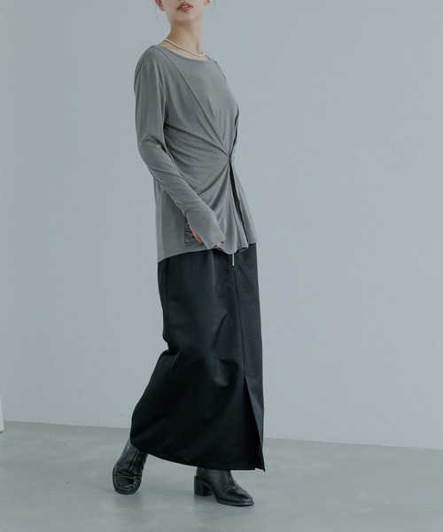 CE'E_SE'E（シーシー）の「フロントジップスリットスカート（スカート・レディース・ネイビー/オフホワイト/ブラック・FREE）」の21枚目の写真