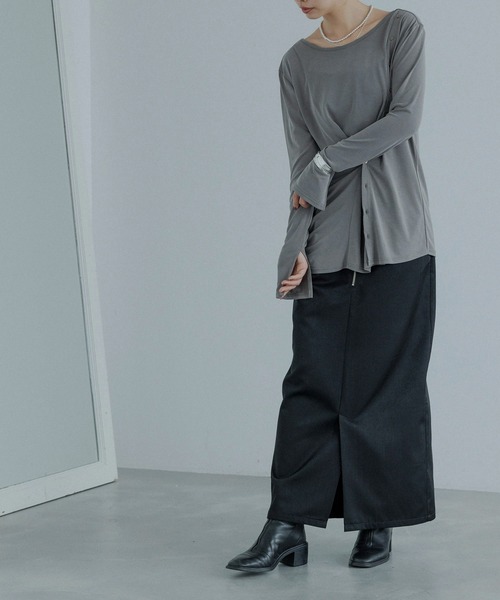 CE'E_SE'E（シーシー）の「フロントジップスリットスカート（スカート・レディース・ネイビー/オフホワイト/ブラック・FREE）」の22枚目の写真