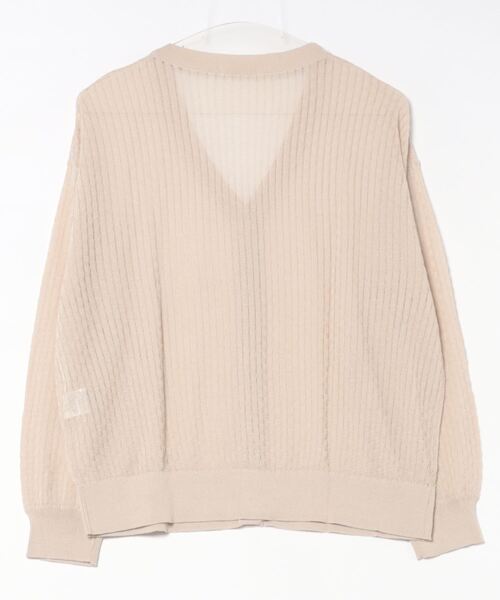 Honeys(ハニーズ)の「シアーVネックカーディガン(カーディガン/ボレロ・レディース・ベージュ/ブラック/グリーン/ホワイト・LL/L/M/S)」の10枚目の写真