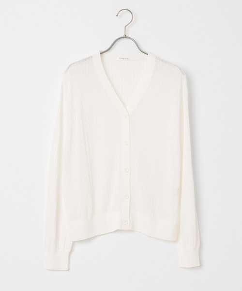 Honeys(ハニーズ)の「シアーVネックカーディガン(カーディガン/ボレロ・レディース・ベージュ/ブラック/グリーン/ホワイト・LL/L/M/S)」の19枚目の写真