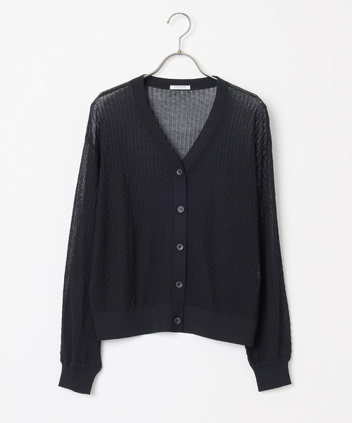 Honeys(ハニーズ)の「シアーVネックカーディガン(カーディガン/ボレロ・レディース・ベージュ/ブラック/グリーン/ホワイト・LL/L/M/S)」の21枚目の写真