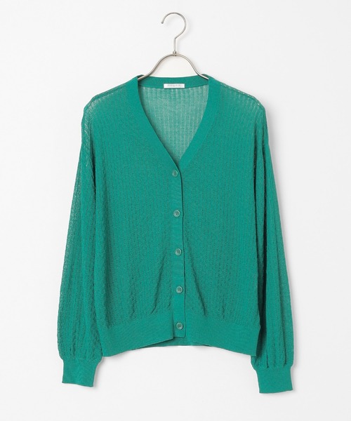 Honeys(ハニーズ)の「シアーVネックカーディガン(カーディガン/ボレロ・レディース・ベージュ/ブラック/グリーン/ホワイト・LL/L/M/S)」の11枚目の写真