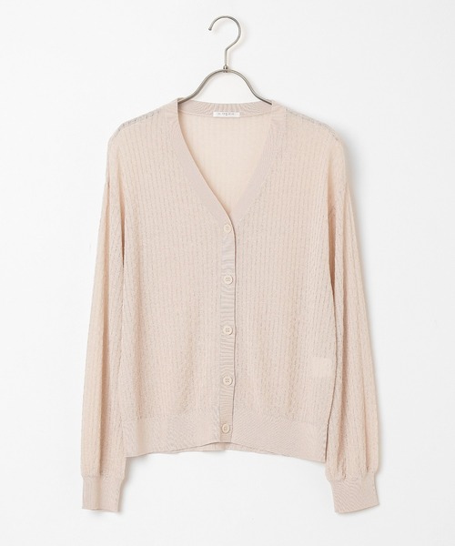 Honeys(ハニーズ)の「シアーVネックカーディガン(カーディガン/ボレロ・レディース・ベージュ/ブラック/グリーン/ホワイト・LL/L/M/S)」の13枚目の写真