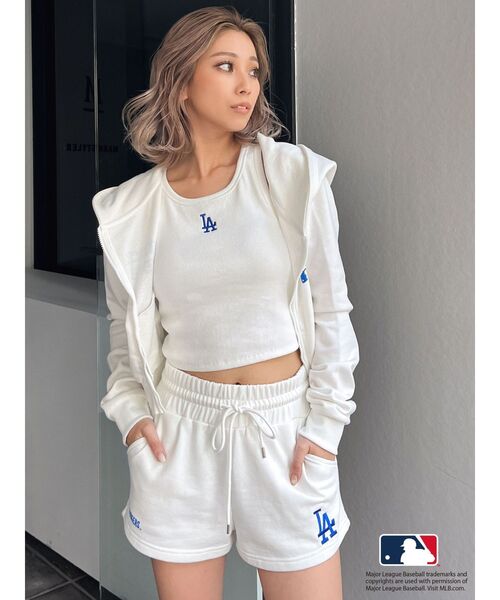 MLB（メジャーリーグベースボール）の「GYDA［MLB］スウェットショートパンツ（その他パンツ・レディース・オフホワイト/グレー/ブラック・FREE）」の13枚目の写真