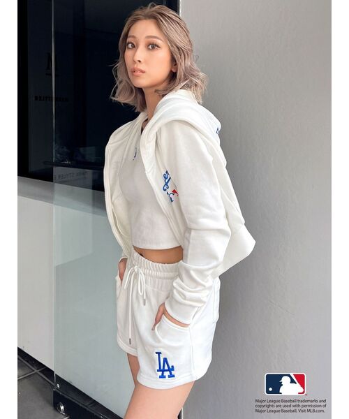 MLB（メジャーリーグベースボール）の「GYDA［MLB］スウェットショートパンツ（その他パンツ・レディース・オフホワイト/グレー/ブラック・FREE）」の14枚目の写真