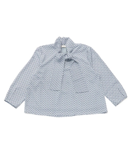 TOKYO SHIRTS（トウキョウシャツ）の「ボウタイ付き 八分袖ブラウス（シャツ/ブラウス・レディース・ライム/サックスブルー・LL/L/M）」の2枚目の写真