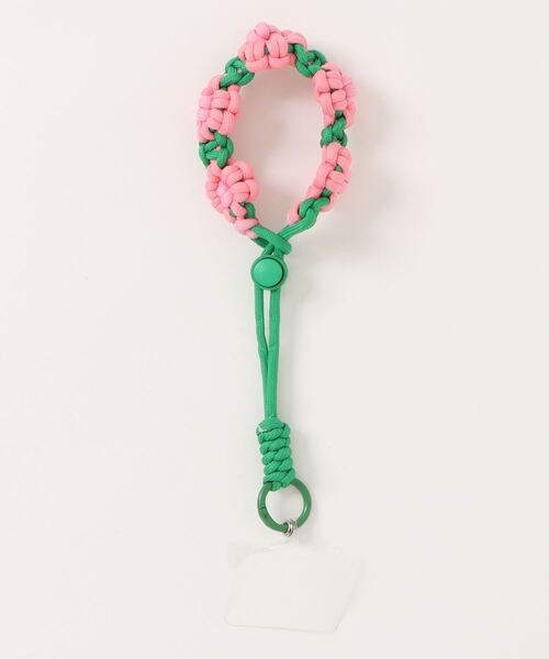 macaroni edge(マカロニエッジ)の「〈macaroni edge/マカロニエッジ〉花編み スマホストラップ(スマホグッズ・レディース・ピンク系/イエロー×グリーン/ブルーグリーン/グリーン×ピンク/ブラック×グレー/ベージュ・ONE SIZE)」の12枚目の写真