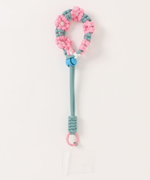 macaroni edge(マカロニエッジ)の「〈macaroni edge/マカロニエッジ〉花編み スマホストラップ(スマホグッズ・レディース・ピンク系/イエロー×グリーン/ブルーグリーン/グリーン×ピンク/ブラック×グレー/ベージュ・ONE SIZE)」の15枚目の写真
