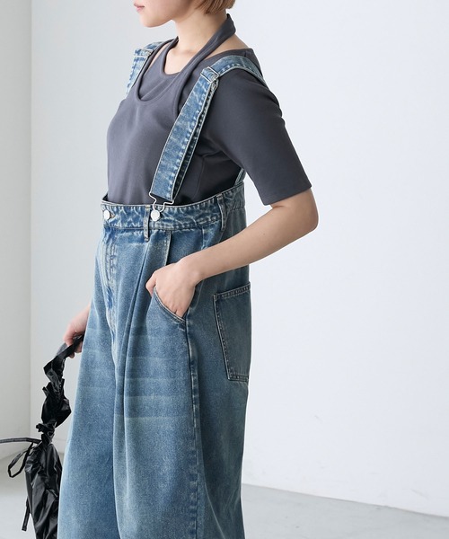 forksy.】テレコアシンメトリー半袖Tシャツ forksy.│MONO-MART