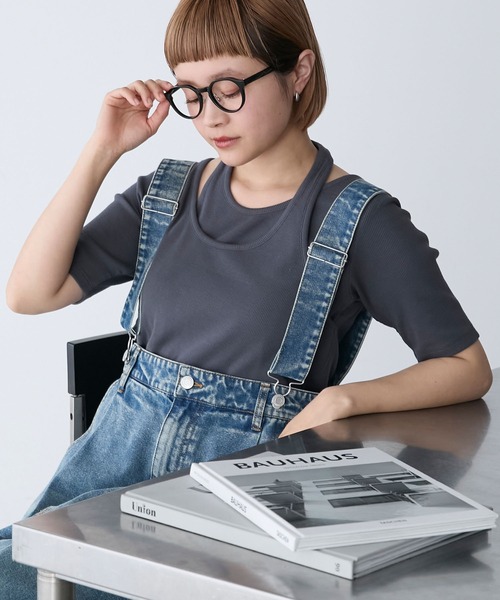 forksy.】テレコアシンメトリー半袖Tシャツ forksy.│MONO-MART