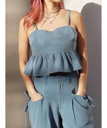 ピンストライプペプラムビスチェ【セットアップ着用可能】