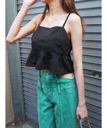 ピンストライプペプラムビスチェ【セットアップ着用可能】