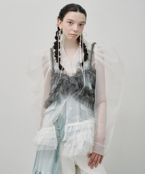 J1U by LA BELLE ETUDE（ジユウバイラベルエチュード）の「ロングリボン×チェーン×パールデザインピアス（ピアス（両耳用）・レディース・ホワイト/ブラック・FREE）」の22枚目の写真