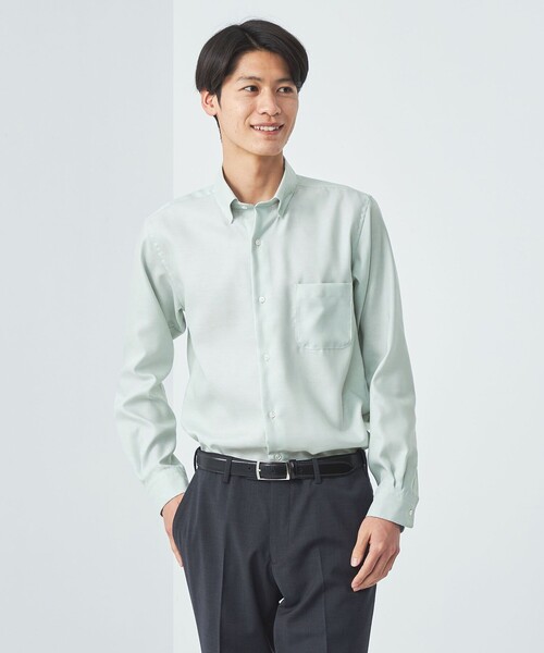 green label relaxing(グリーンレーベルリラクシング)の「エブリット オックスフォード ムジ スナップ ボタンダウン ドレスシャツ -イージーアイロン-(シャツ/ブラウス・メンズ・ホワイト/ライム/コバルトブルー・XL/L/M/S)」の3枚目の写真