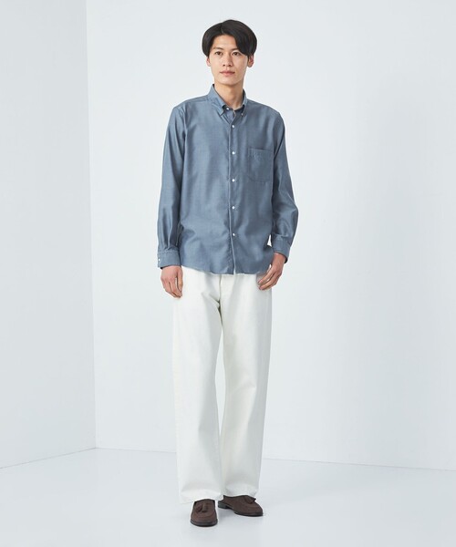 green label relaxing(グリーンレーベルリラクシング)の「エブリット オックスフォード ムジ スナップ ボタンダウン ドレスシャツ -イージーアイロン-(シャツ/ブラウス・メンズ・ホワイト/ライム/コバルトブルー・XL/L/M/S)」の4枚目の写真
