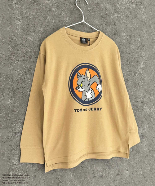 Tom＆Jerry（トムアンドジェリー）の「【トム＆ジェリー/TOM&JERRY】 オーバーサイズ　ロンT（Tシャツ/カットソー・キッズ・チャコール/ベージュ/パープル/オフホワイト/杢グレー/ダークグリーン/ホワイト系/ブラック/ホワイト系1/ホワイト系2/ダークグリーン系/ベージュ系/オレンジ/ネイビー/ブラック系/グレー系・110cm/120cm/130cm/140cm/150cm/160cm）」の12枚目の写真