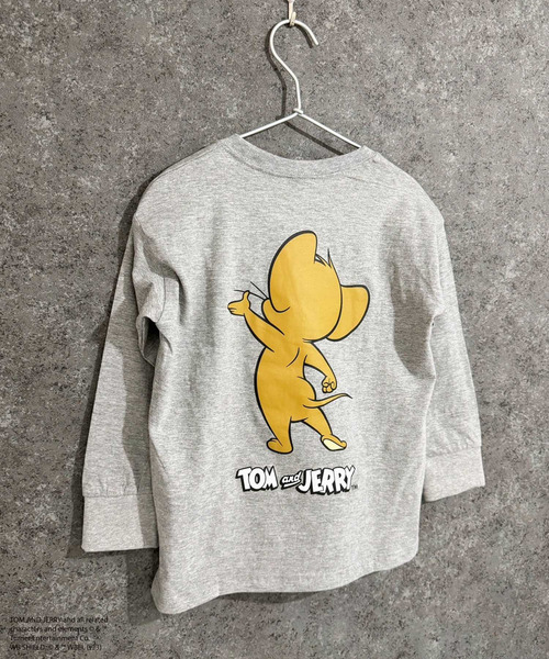 Tom＆Jerry（トムアンドジェリー）の「【トム＆ジェリー/TOM&JERRY】 オーバーサイズ　ロンT（Tシャツ/カットソー・キッズ・チャコール/ベージュ/パープル/オフホワイト/杢グレー/ダークグリーン/ホワイト系/ブラック/ホワイト系1/ホワイト系2/ダークグリーン系/ベージュ系/オレンジ/ネイビー/ブラック系/グレー系・110cm/120cm/130cm/140cm/150cm/160cm）」の8枚目の写真