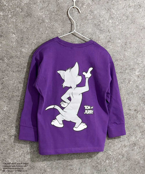 Tom＆Jerry（トムアンドジェリー）の「【トム＆ジェリー/TOM&JERRY】 オーバーサイズ　ロンT（Tシャツ/カットソー・キッズ・チャコール/ベージュ/パープル/オフホワイト/杢グレー/ダークグリーン/ホワイト系/ブラック/ホワイト系1/ホワイト系2/ダークグリーン系/ベージュ系/オレンジ/ネイビー/ブラック系/グレー系・110cm/120cm/130cm/140cm/150cm/160cm）」の15枚目の写真