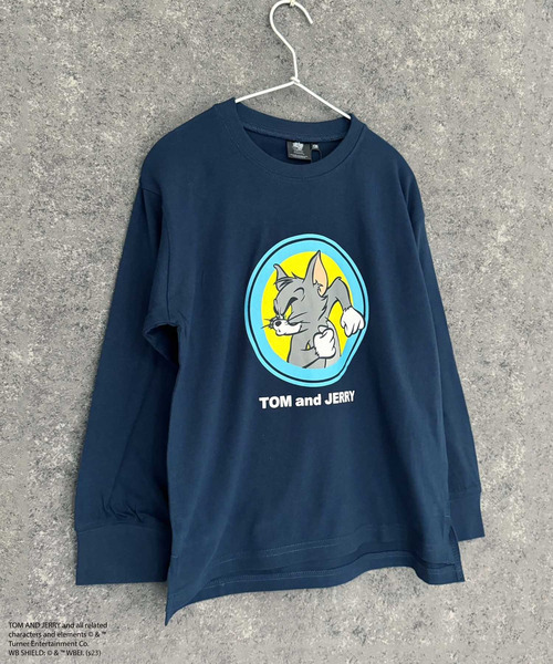 Tom＆Jerry（トムアンドジェリー）の「【トム＆ジェリー/TOM&JERRY】 オーバーサイズ　ロンT（Tシャツ/カットソー・キッズ・チャコール/ベージュ/パープル/オフホワイト/杢グレー/ダークグリーン/ホワイト系/ブラック/ホワイト系1/ホワイト系2/ダークグリーン系/ベージュ系/オレンジ/ネイビー/ブラック系/グレー系・110cm/120cm/130cm/140cm/150cm/160cm）」の14枚目の写真