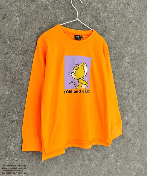 Tom＆Jerry（トムアンドジェリー）の「【トム＆ジェリー/TOM&JERRY】 オーバーサイズ　ロンT（Tシャツ/カットソー・キッズ・チャコール/ベージュ/パープル/オフホワイト/杢グレー/ダークグリーン/ホワイト系/ブラック/ホワイト系1/ホワイト系2/ダークグリーン系/ベージュ系/オレンジ/ネイビー/ブラック系/グレー系・110cm/120cm/130cm/140cm/150cm/160cm）」の16枚目の写真