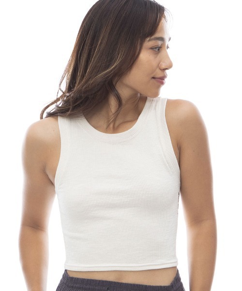 BILLABONG（ビラボン）の「BILLABONG レディース LOGO EMB BABY FIT TANK タンクトップ 【2024年春夏モデル】/ビラボンショート丈リブタンク（タンクトップ・レディース・ホワイト/ブルー/ブラック・MEDIUM）」の2枚目の写真
