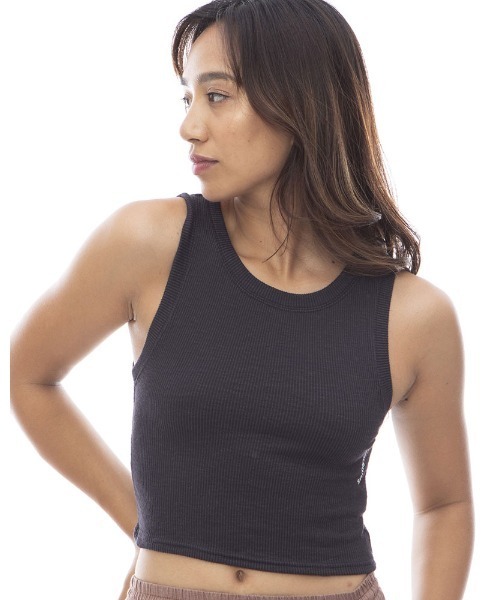 BILLABONG（ビラボン）の「BILLABONG レディース LOGO EMB BABY FIT TANK タンクトップ 【2024年春夏モデル】/ビラボンショート丈リブタンク（タンクトップ・レディース・ホワイト/ブルー/ブラック・MEDIUM）」の3枚目の写真