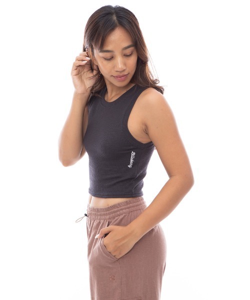 BILLABONG（ビラボン）の「BILLABONG レディース LOGO EMB BABY FIT TANK タンクトップ 【2024年春夏モデル】/ビラボンショート丈リブタンク（タンクトップ・レディース・ホワイト/ブルー/ブラック・MEDIUM）」の6枚目の写真