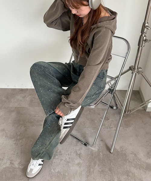 apres jour mignon(アプレジュールミニョン)の「ラインストーンデニム【ZOZOTOWN限定アイテム】(デニムパンツ・レディース・サックスブルー/インディゴブルー・MEDIUM/LARGE)」の18枚目の写真